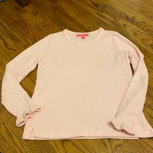 Lily Pulitzer Pink Sweater Chenille Ruffle Cuff